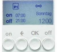 Interruptor temporizador para control de la iluminación, plataforma berker.Net, aplicación KNX radio, compatible coviva, para serie berker R.1 de hager, blanco polar