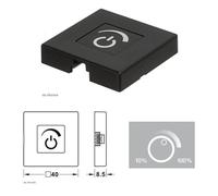 INTERRUTORE A SFIORO DIMMERABILE 40X40mm HAFELE DA APPLICARE NERO 833.89.176 SEN
