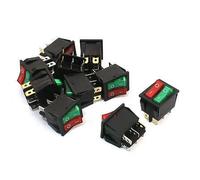 Interruttore 10 pezzi AC250V 16A AC125V 20A rosso verde lampada 2 SPST interruttore a saldare a 6 pin
