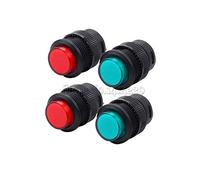 Interruttore 10Pcs di alimentazione con luce Loc Autobloccante R16-503AD a pulsante rotondo Rosso e verde 16MM 1,8V(10Pcs Red)
