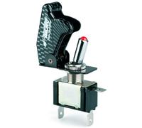 Interruttore 12V 20 AMP BABY GO LIGHT LED ROSSO CARBONIO Simoni Racing