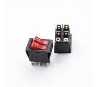 Interruttore 1Pcs 12V 220V CD4 Pulsante di accensione a forma barca Rocer On-0ff con luce(Double red light,220V)