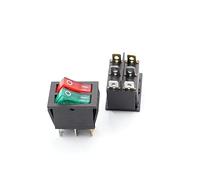 Interruttore 1Pcs 12V 220V CD4 Pulsante di accensione a forma barca Rocer On-0ff con luce(Red green light,220V)