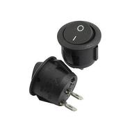 Interruttore 2 Pz Pin SPST On/Off Rocer Rotondo AC 6A/250V 10A/125V Nero