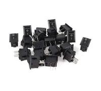 Interruttore 20 pezzi AC 250V/3A 125V/6A On/Off SPST 2 pin terminali Boat Rocer Switch Blac