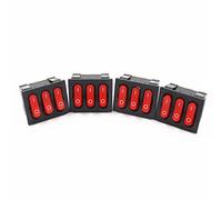 Interruttore 4 pezzi CD4 12V 220Vtriplo rosso con luce 9 piedi 2 marce barca CD3-303 3 in 1 Combinazione Rocer 15A di alimentazione domestica(12V)