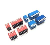 Interruttore 5PCS 2P 3P 4P 5P 6P 7P 8P 9P 10P 12P Bit 2.54mm DIP Switch/Interruttore digitale Rosso/Blu Angolo destro Posizione laterale a quadrante(12P,Rot)