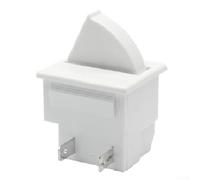 Interruttore a 2 pin per porta del frigorifero, CA 5 A, 250 V, in plastica, bianco, pulsante per controllo della lampada del frigorifero, accessorio di ricambio normalmente aperto o chiuso (2