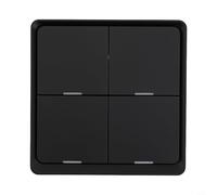 Interruttore a 4 bande per scena intelligente per Tuya per ZigBee, controller wireless a pulsante per app Smart Life, collegamento multi-dispositivo con un clic, montaggio a parete per casa (nero)