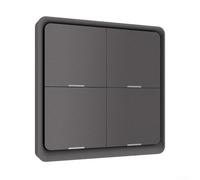 Interruttore a 4 bande per Tuya per zigbee Smart Home, pulsante per automazione a parete, facile da installare, nero, 10 x 10 cm (grigio)