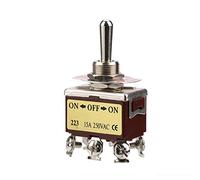 Interruttore a 6 Pin ON-OFF-ON 15A 250V AC Interruttore Levetta Momentaneo a 3 Posizioni, Interruttore a Bilanciere a Doppio Reset 12mm