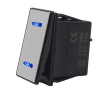 Interruttore a bilanciere 12 V 24 V con indicatore a doppia barra | Interruttore DPDT in alluminio per camper, barca, jeep, camper | 125 V/10 A AC 12 V/20 A DC carico nominale