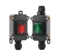 Interruttore a bilanciere 12V/24V/220V con LED Scatola di giunzione esterna Cavo di alimentazione in linea Interruttore di alimentazione IP65 1 pz(Double green 12-24V)