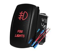 Interruttore a bilanciere 12V Interruttore intercambiabile impermeabile Accensione tergicristallo Luce di ricerca ON-OFF/Momentaneo for auto camion Camper Barca Macchina Rosso(FOG LIGHTS)