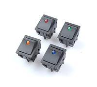 Interruttore a bilanciere 4 pezzi, 3/4 pin, mini pulsante interruttore a, ON-Off, piedini in rame 6/10/16/30A 250V/contatti in argento, apparecchiature elettriche con illuminazione(Sky Blue)