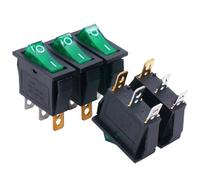 Interruttore a bilanciere 5 pezzi 3 pin 2 posizioni ON/Off AC 20A/125V 15A/250V Interruttore a bilanciere for barca a LED illuminato(Red)