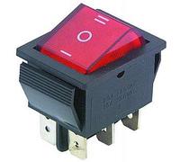 Interruttore a bilanciere a 6 poli on/off/on, pulsante luminoso di colore rosso, 250 V/15 A
