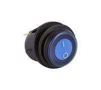 Interruttore a bilanciere a barra, 12V LED Dot Light Car Auto Boat Round Rocker ON/OFF Interruttore SPST blu 2 pin