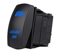 Interruttore a Bilanciere a Barra Luminosa a LED Impermeabile 12V 24V, Interruttore a Bilanciere a Levetta a LED a 5 Pin SPST On OFF per Camion Barca Auto(Luce blu)