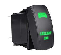 Interruttore a Bilanciere a Barra Luminosa a LED Impermeabile 12V 24V, Interruttore a Bilanciere a Levetta a LED a 5 Pin SPST On OFF per Camion Barca Auto(Luce verde)