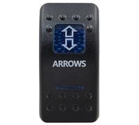 Interruttore a bilanciere a LED blu a 5 pin e 7 pin ON OFF ON per luci interne in stile ARB per auto, barca, camper, ecc.(Arrows-(ON) OFF (ON))