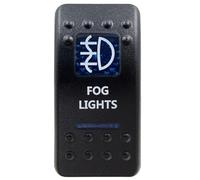 Interruttore a bilanciere a LED blu a 5 pin e 7 pin ON OFF ON per luci interne in stile ARB per auto, barca, camper, ecc.(Fog Lights)