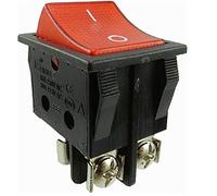 Interruttore a bilanciere con contatti a vite, interruttore del dispositivo, 2 poli (4 pin) 16 A 250 ~ interruttore nero rosso illuminato