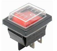 Interruttore a bilanciere con copertura impermeabile a 2 poli (4 pin) EIN-AUS 250 V 16 A illuminato (1)