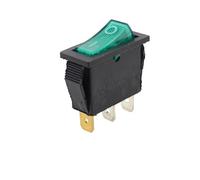 Interruttore a bilanciere con LED ON OFF 16A 250V 220V 3 pin 20A Piccolo cappuccio di copertura della luce for riscaldatore elettrico 2 posizioni 220 elettronico 10 pezzi(Green Light Switch)