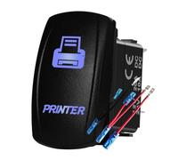 Interruttore a bilanciere con pulsante illuminato a luce blu da 12 V/24 V, luci spot Zombie alte e basse, adatte per auto, camion, camper, barche, marine(LEFT BUTTON)