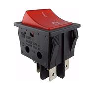 Interruttore a bilanciere da incasso, 2 poli (4 pin) 16 A, 250 VAC, 28,5 x 21,9 mm, a bilanciere illuminato