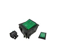 Interruttore a bilanciere da incasso, 2 poli (4 pin) 30 A, 250 ~ 28,5 x 21,9 mm, verde illuminato (1)