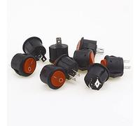 Interruttore a bilanciere Diametro 16 mm Interruttori a bilanciere rotondi piccoli for barche Nero Mini rotondo Nero Bianco Rosso 2 pin ON-OFF (Colore : Red 5PCS)(Red 10pcs)