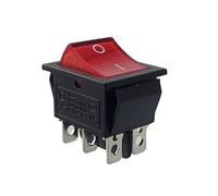 Interruttore a bilanciere DPDT illuminato a luce rossa a scatto su 22 x 30 mm 6 pin Legenda: I-O
