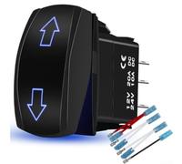 Interruttore a bilanciere DPDT impermeabile a 7 poli con retroilluminazione blu, 12 V 20 A, interruttore corto circuito per barche, camper, camion, auto (1 pezzo)