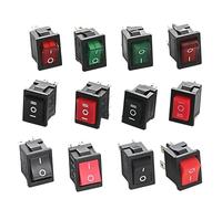 Interruttore a bilanciere for barca a scatto KCD1 da 10/30/100 pezzi - SPST ON - OFF, 2/3/4 pin, 250 V 6 A (CA) / 125 V 10 A, interruttore a scatto di alimentazione a levetta 2P(Red 4Pin,100 PCS)