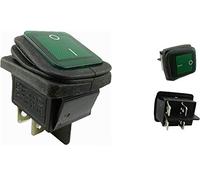 Interruttore a bilanciere impermeabile a 2 poli (4 pin) Ein-AUS 250 V 16 A, verde illuminato (1)