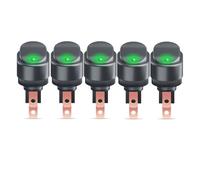 Interruttore a bilanciere impermeabile da 12 mm, 3 pin SPST ON OFF, interruttore a levetta ad alta corrente, di forma ovale, adatto per auto e barca. Pulsante Di Avvio Pulsante Rotondo (5 - green)