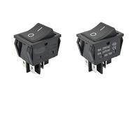 Interruttore a bilanciere KCD4-201 for impieghi gravosi senza luce 30A 250VAC ON OFF Interruttore DPDT Bipolare a un tiro Interruttore verde giallo nero(Blue Actuator,20A 250VAC)