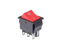 Interruttore a bilanciere KCD4, 6 PIN, 16 A 250 V CA / 250 A 125 V, luce, for uso elettrico(6P2T red)
