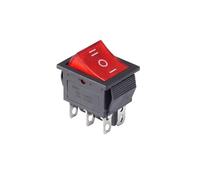 Interruttore a bilanciere KCD4, 6 PIN, 16 A 250 V CA / 250 A 125 V, luce, for uso elettrico(6P3T red light)