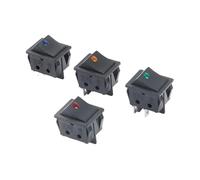 Interruttore a bilanciere KCD4 da 5 pezzi 220V Punto occhio di gatto Luce LED 4P 2 velocità 30A Interruttore a contatto argento Tappo pulsante di accensione(Waterproof Cap)