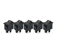 Interruttore a bilanciere LED in plastica KCD1-104 6A 250VAC 4 pin On Off DPST 12V 220V Lampada rossa Interruttore di alimentazione a scatto nero 15x21mm 5/10 pezzi(5pcs Black,ON-OFF_NO LIGHT)