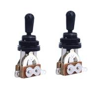 Interruttore a bilanciere metrico a 3 vie per chitarra - Selettore di microfono lavorato con precisione (2 PCS-nero)