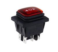 Interruttore a bilanciere momentaneo Interruttori di ripristino a 6 pin piatti, ritorno a molla su entrambi i lati al centro dopo il rilascio Rosso chiaro 12-24 V 220 V(Momentary,220-250V)