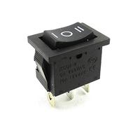 Interruttore a bilanciere on/off, 3 pin, 6 A, 250 ~ apertura di montaggio ca. 19,5 x 12,5 mm, nero, Nero