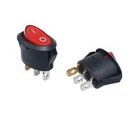 Interruttore a bilanciere ovale 5 pezzi 25 * 16 23mm a nero On/Off 3 Spine 6A 250V 10A 125V AC Accessori elettrici