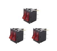 Interruttore a bilanciere per barca /OFF doppio SPST a 6 pin illuminato a luce rossa 3X AC 15A/250V 20A/125V