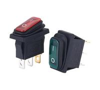 Interruttore a bilanciere rettangolare lungo KCD3 a 3 pin, 12V 220V, con luce LED, 20A, IP67, for cruscotto auto, tipo di spedizione 1 pz. 5 pz.(Yellow,1PCS_220V)