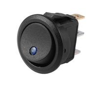 Interruttore a bilanciere rotondo 2 pezzi 12 V CC Dot Dash Car Van BoatLight Interruttore a levetta ON/OFF Pulsante nero(Red)